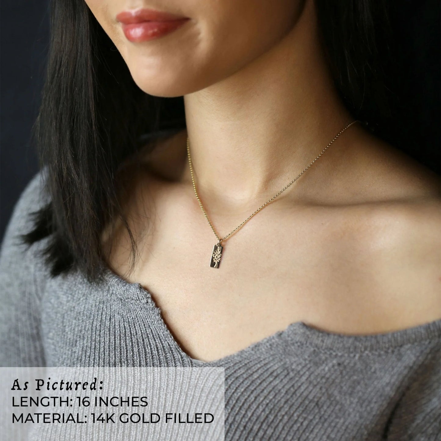Hand Stamped Gold Botanical Necklace