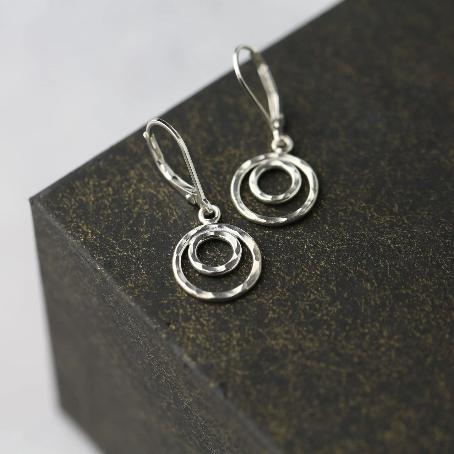 Hammered Double Circle Earrings