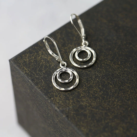 Hammered Double Circle Earrings